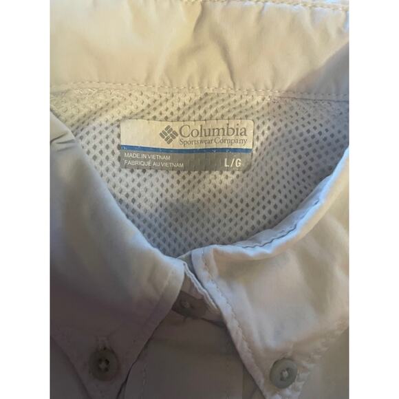 Columbia Men's Size Large Short Sleeve PFG Sportswear‎ Shirt White - Picture 5 of 5